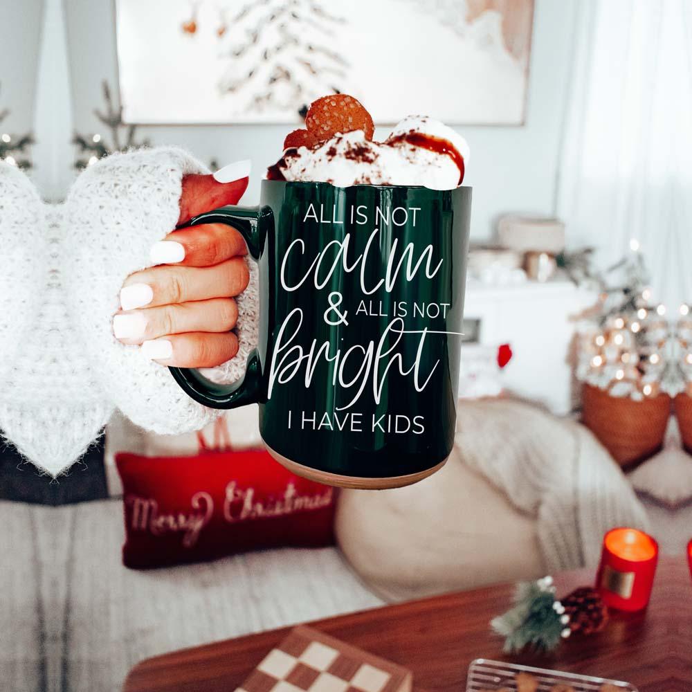 Christmas Ceramic Coffee Mug Double-Sided Snarky Holiday Gift Funny Santa Mug