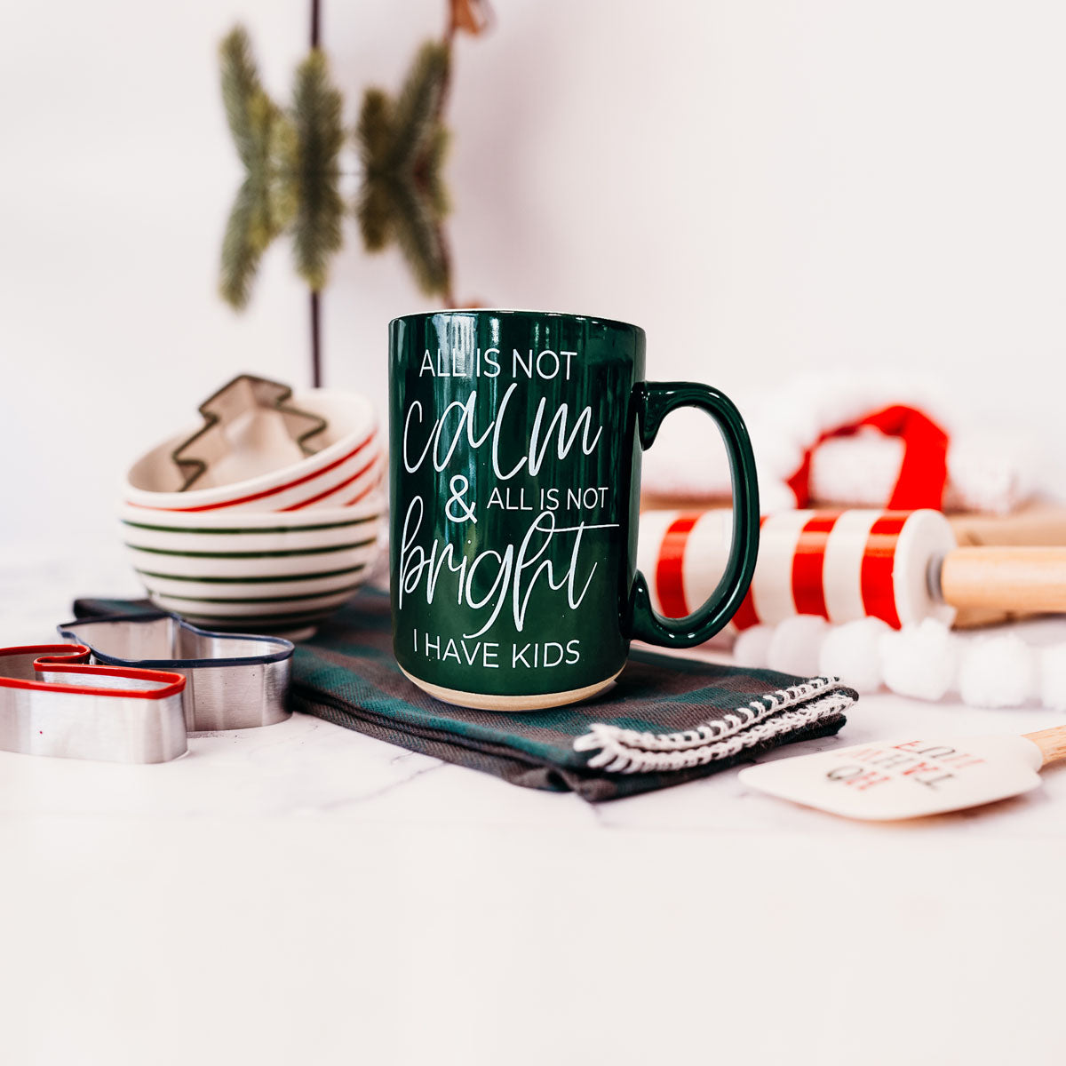 Christmas Ceramic Coffee Mug Double-Sided Snarky Holiday Gift Funny Santa Mug