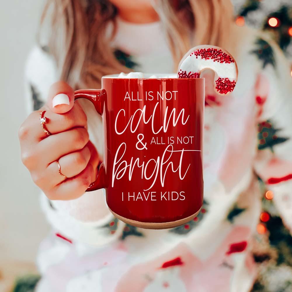 Christmas Ceramic Coffee Mug Double-Sided Snarky Holiday Gift Funny Santa Mug