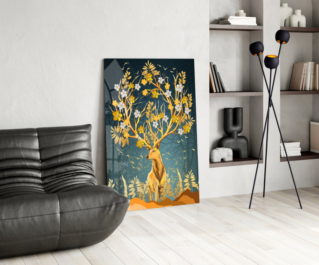 Deer Glass Wall Art