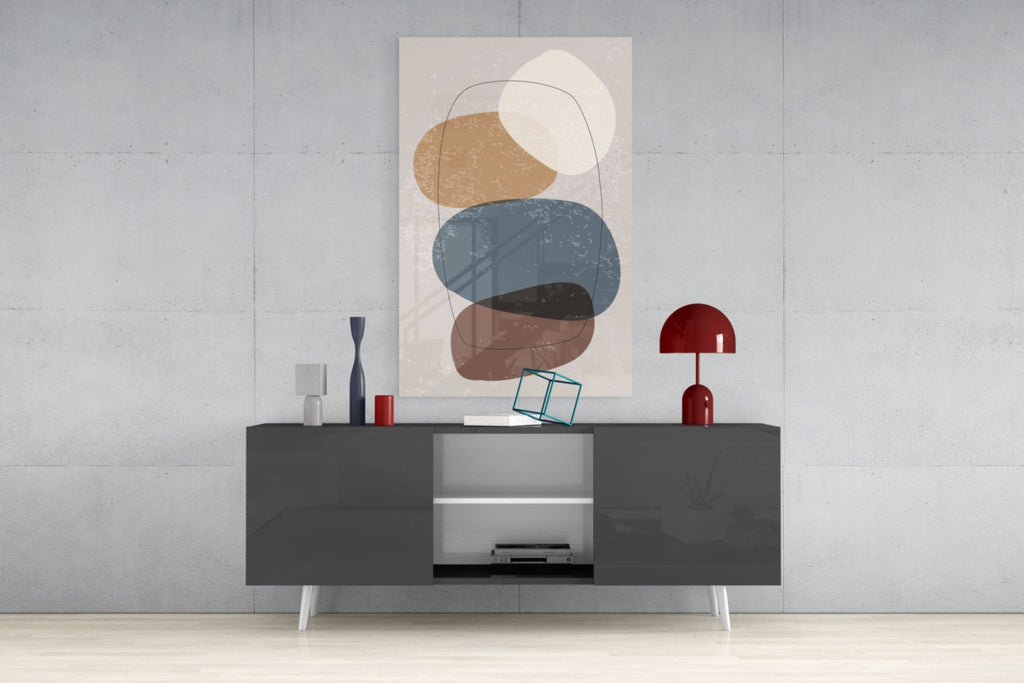 Abstract Shapes Glass Wall Art