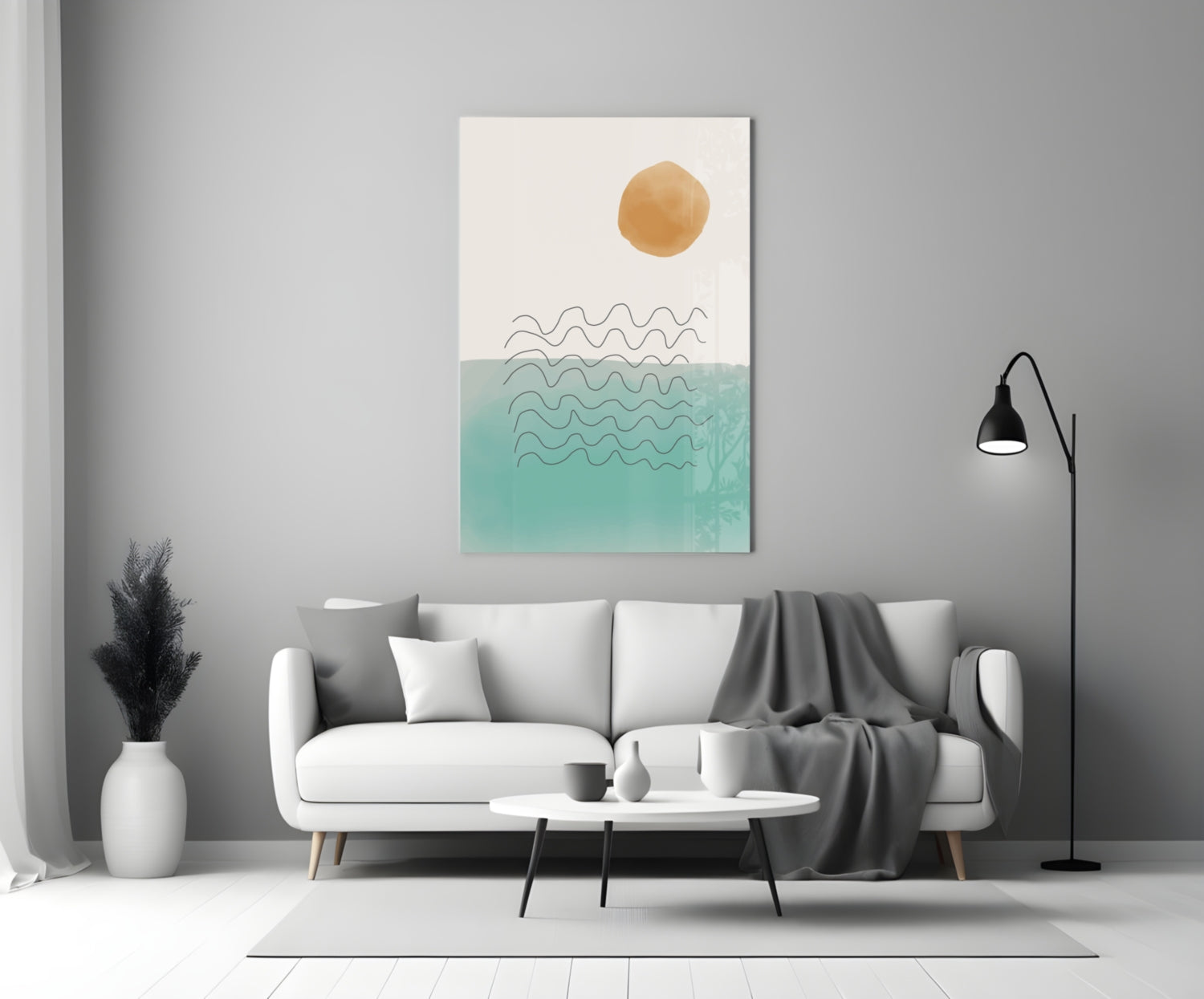 Abstract Shapes Glass Wall Art