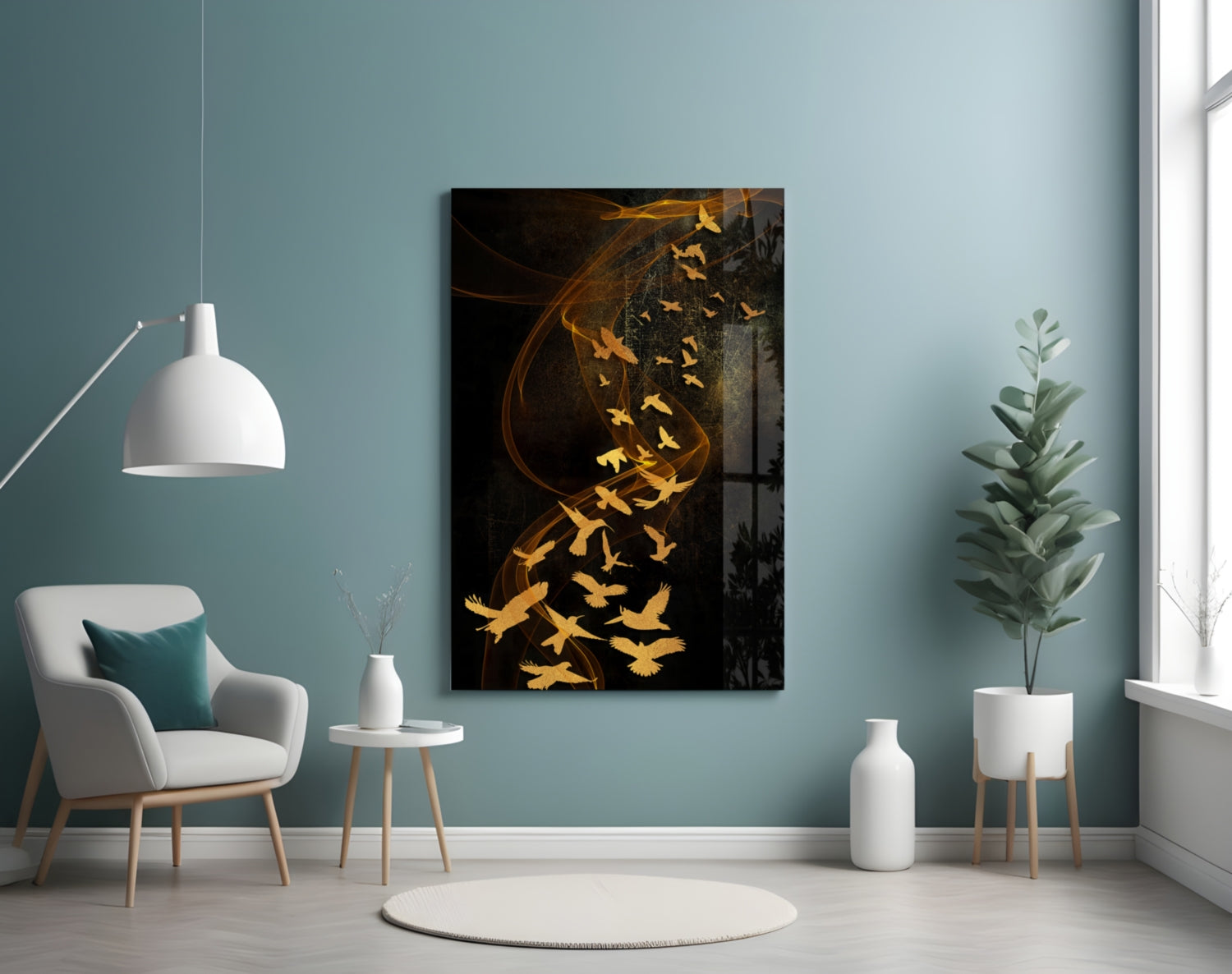 Birds Glass Wall Art