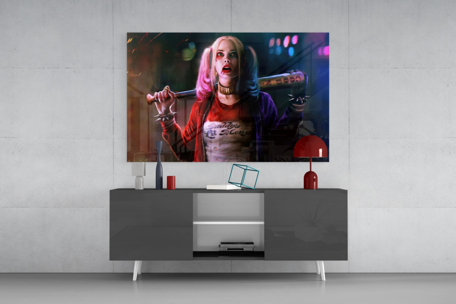 Harley Quinn Glass Art
