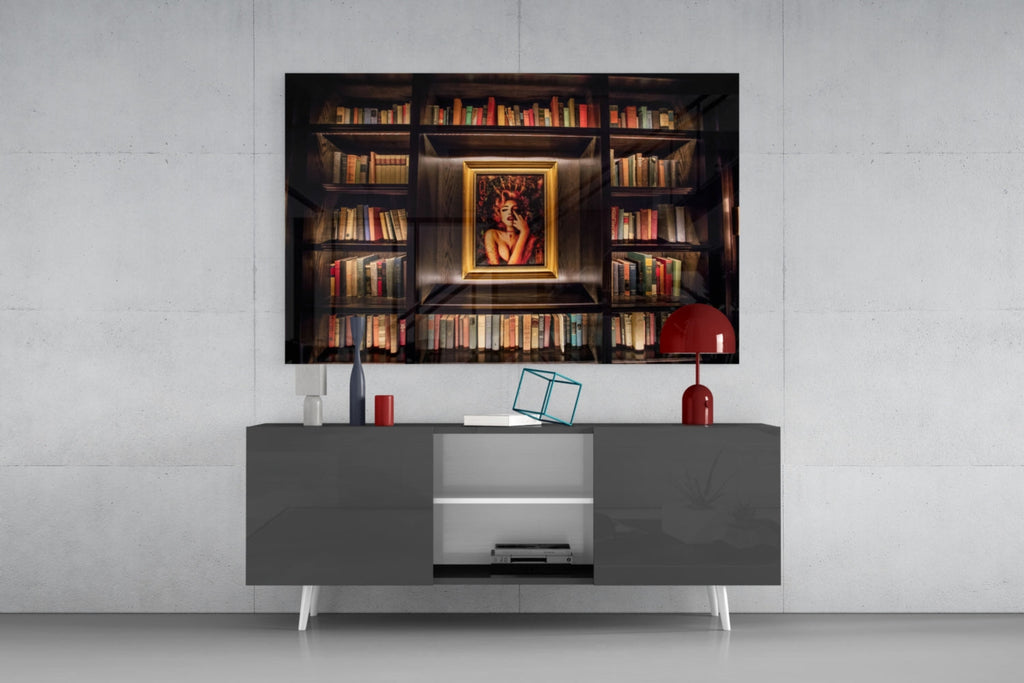 Bookshelf Glass Art