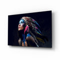 Red Indian Glass Wall Art