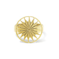 Cambodian Sunshine Ring Recycled Bombshell Brass Minimalist Peaceful Gold