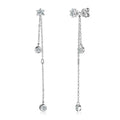Certified Moissanite Tassel Stud Earrings 925 Sterling Silver Chain Pendant