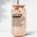 17oz Coffee Glass Tumbler With Bamboo Lid And Reusable Straw For Hot Cold