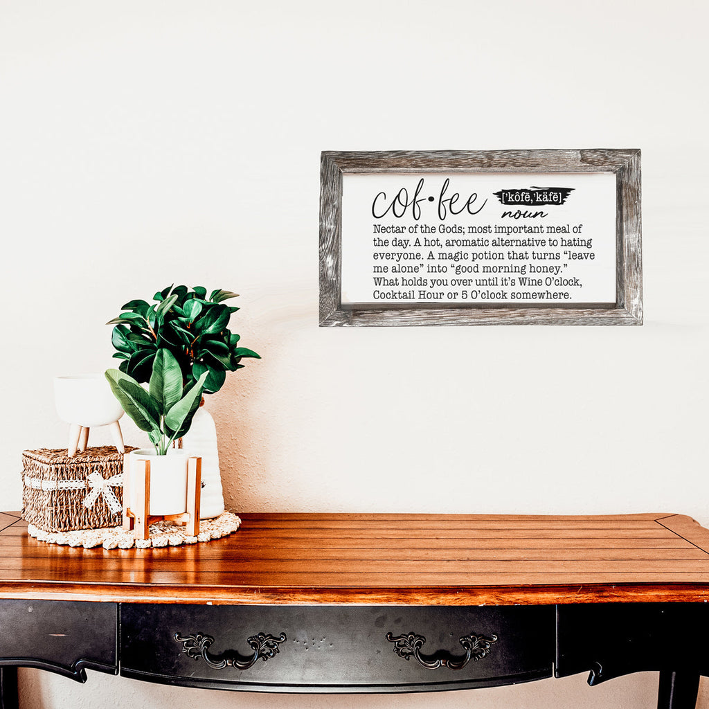 Coffee Definition Wooden Sign For Coffee Bar Decor Rustic Kitchen Wall Art Scientific Humor