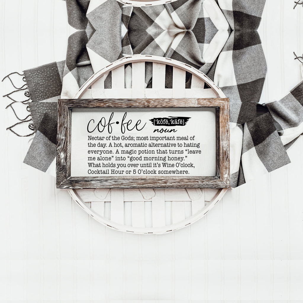 Coffee Definition Wooden Sign For Coffee Bar Decor Rustic Kitchen Wall Art Scientific Humor