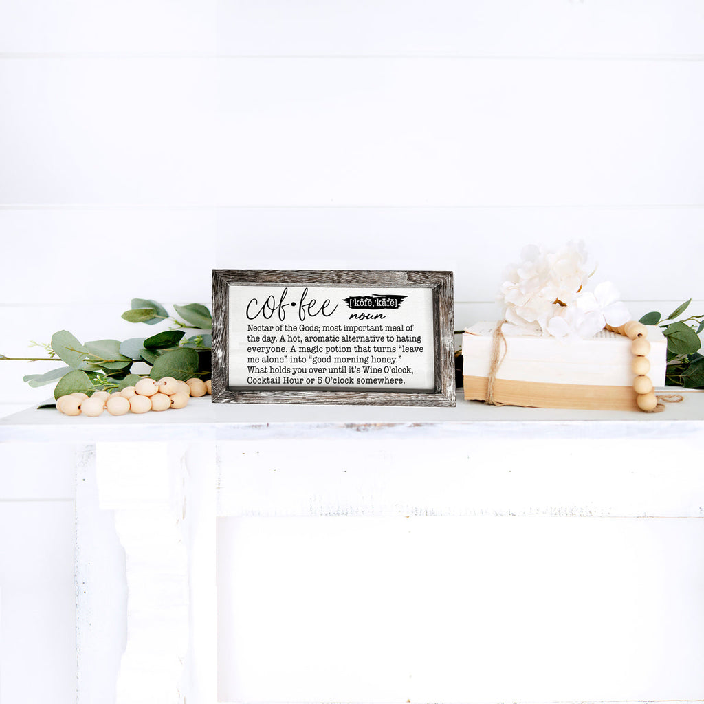 Coffee Definition Wooden Sign For Coffee Bar Decor Rustic Kitchen Wall Art Scientific Humor