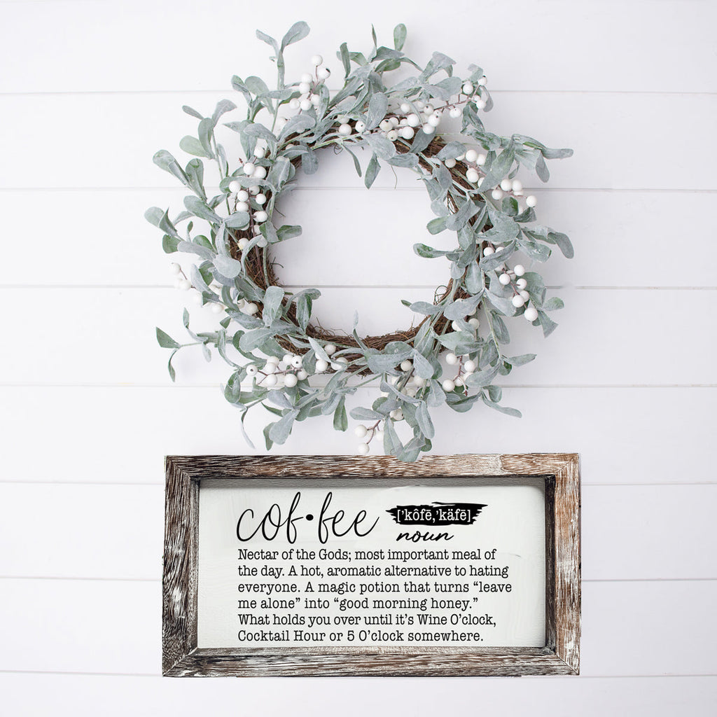 Coffee Definition Wooden Sign For Coffee Bar Decor Rustic Kitchen Wall Art Scientific Humor