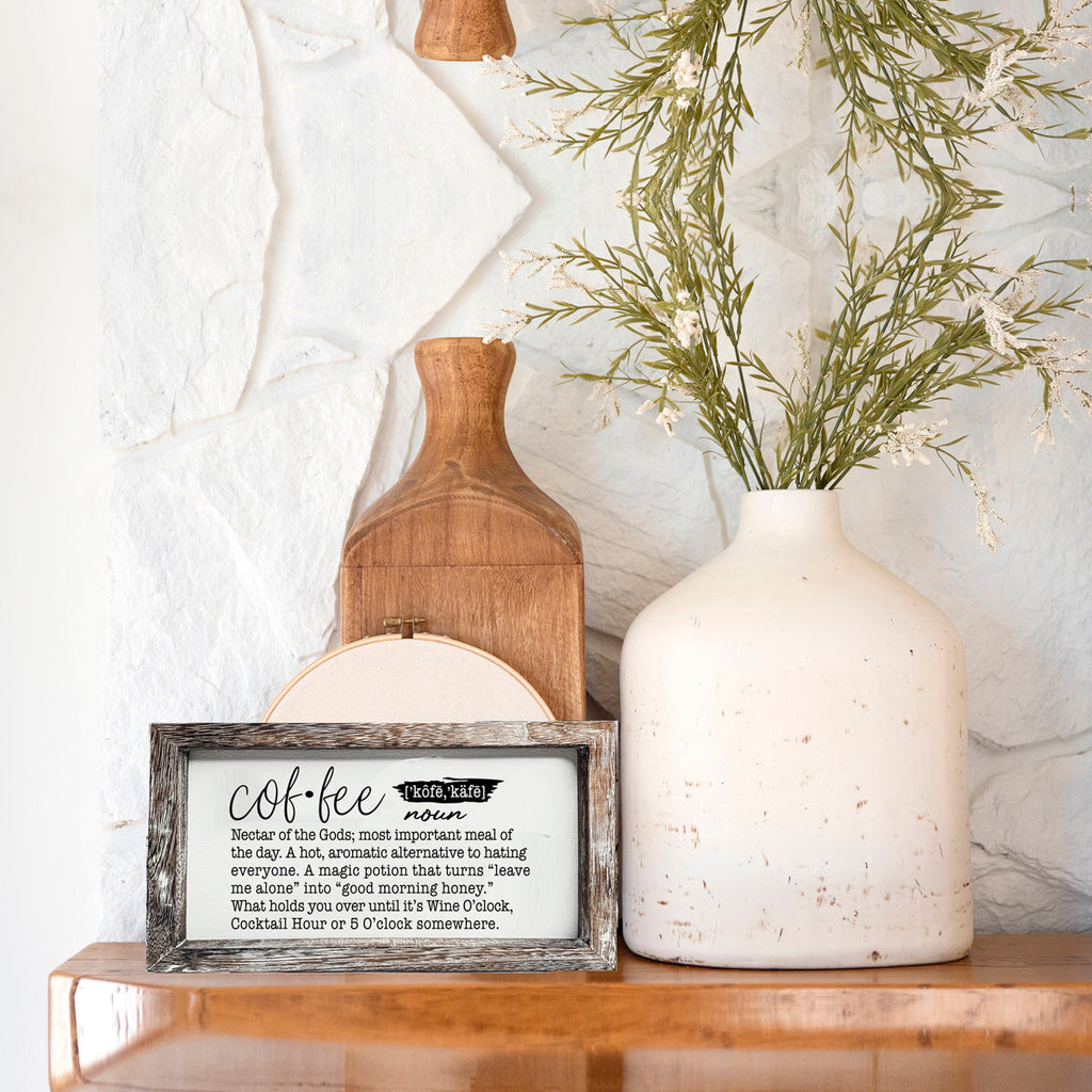 Coffee Definition Wooden Sign For Coffee Bar Decor Rustic Kitchen Wall Art Scientific Humor