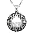 Compass Charm Necklace Sterling Look Travel Pendant