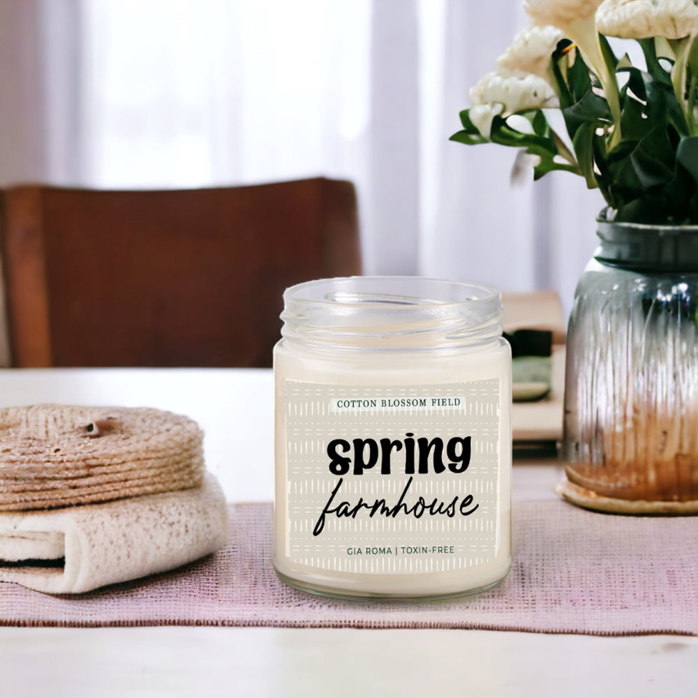 Cotton Blossom Soy Candle Fresh Lavender Cotton Spa Scent For Home