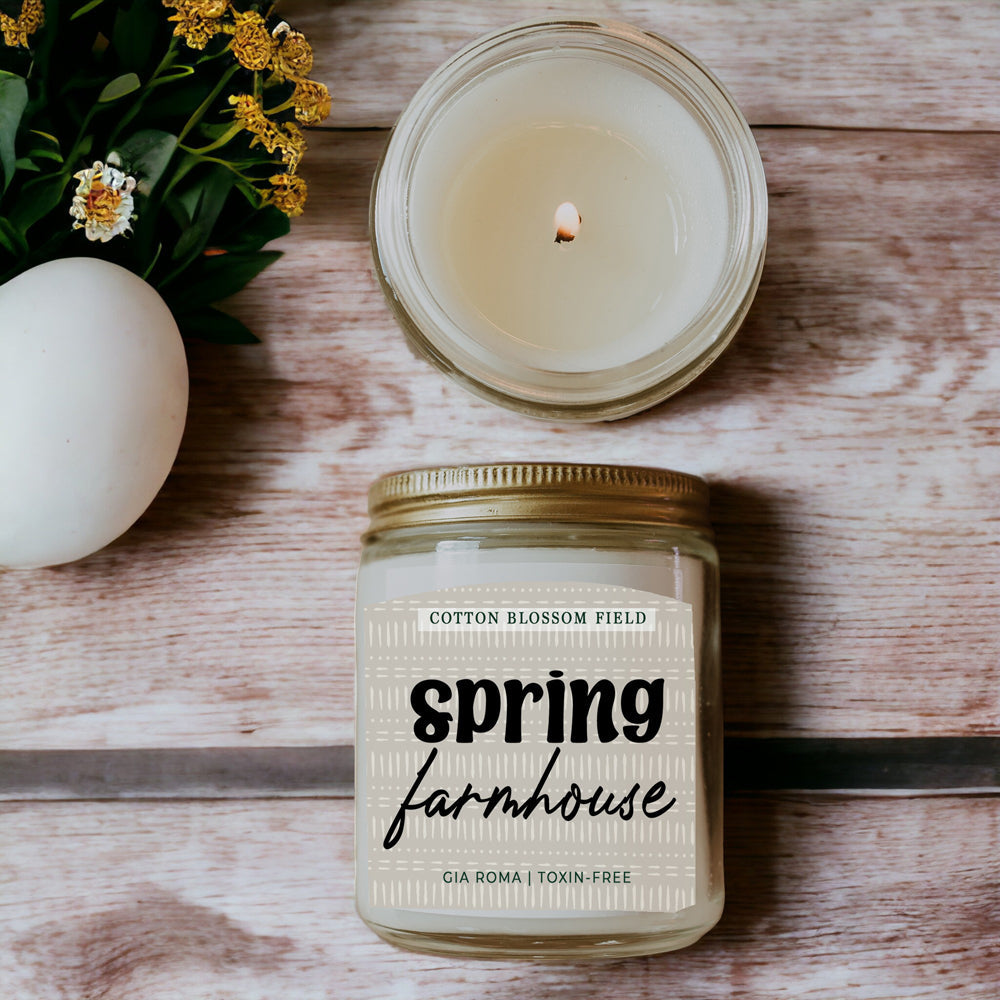 Cotton Blossom Soy Candle Fresh Lavender Cotton Spa Scent For Home