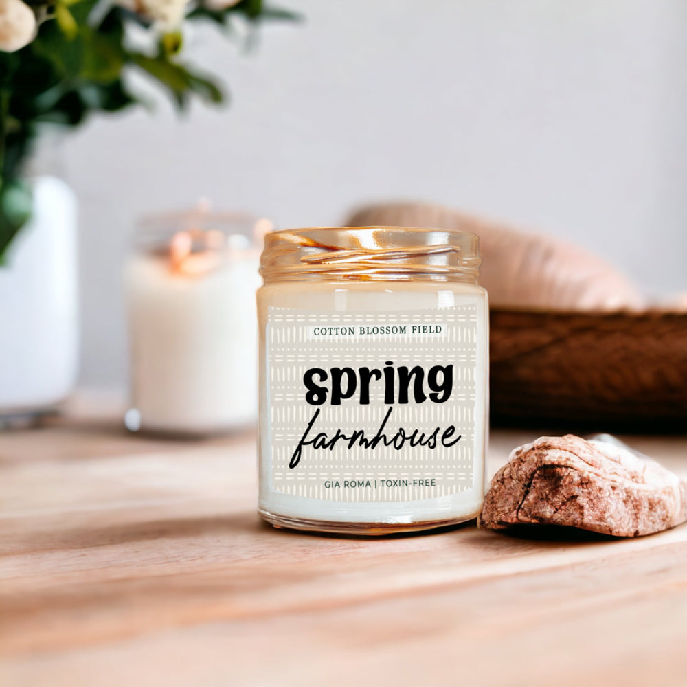 Cotton Blossom Soy Candle Fresh Lavender Cotton Spa Scent For Home
