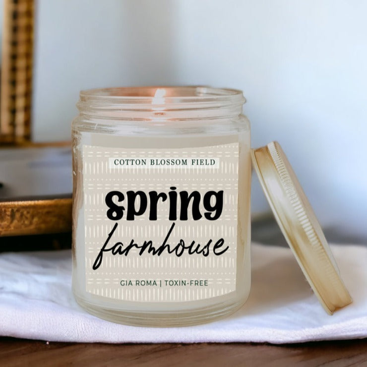 Cotton Blossom Soy Candle Fresh Lavender Cotton Spa Scent For Home