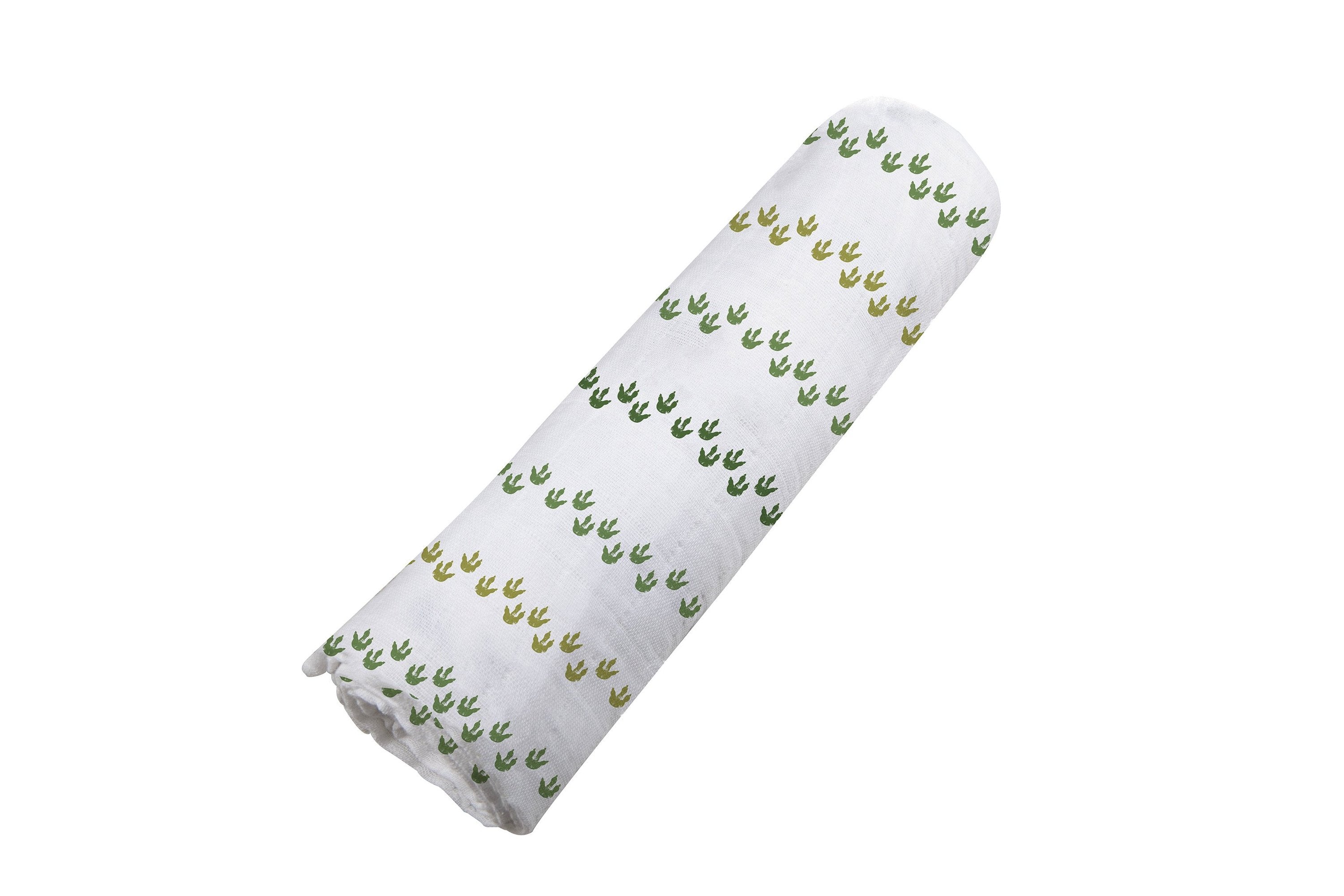 Cotton Muslin Baby Swaddle Dino Feet Print Lightweight