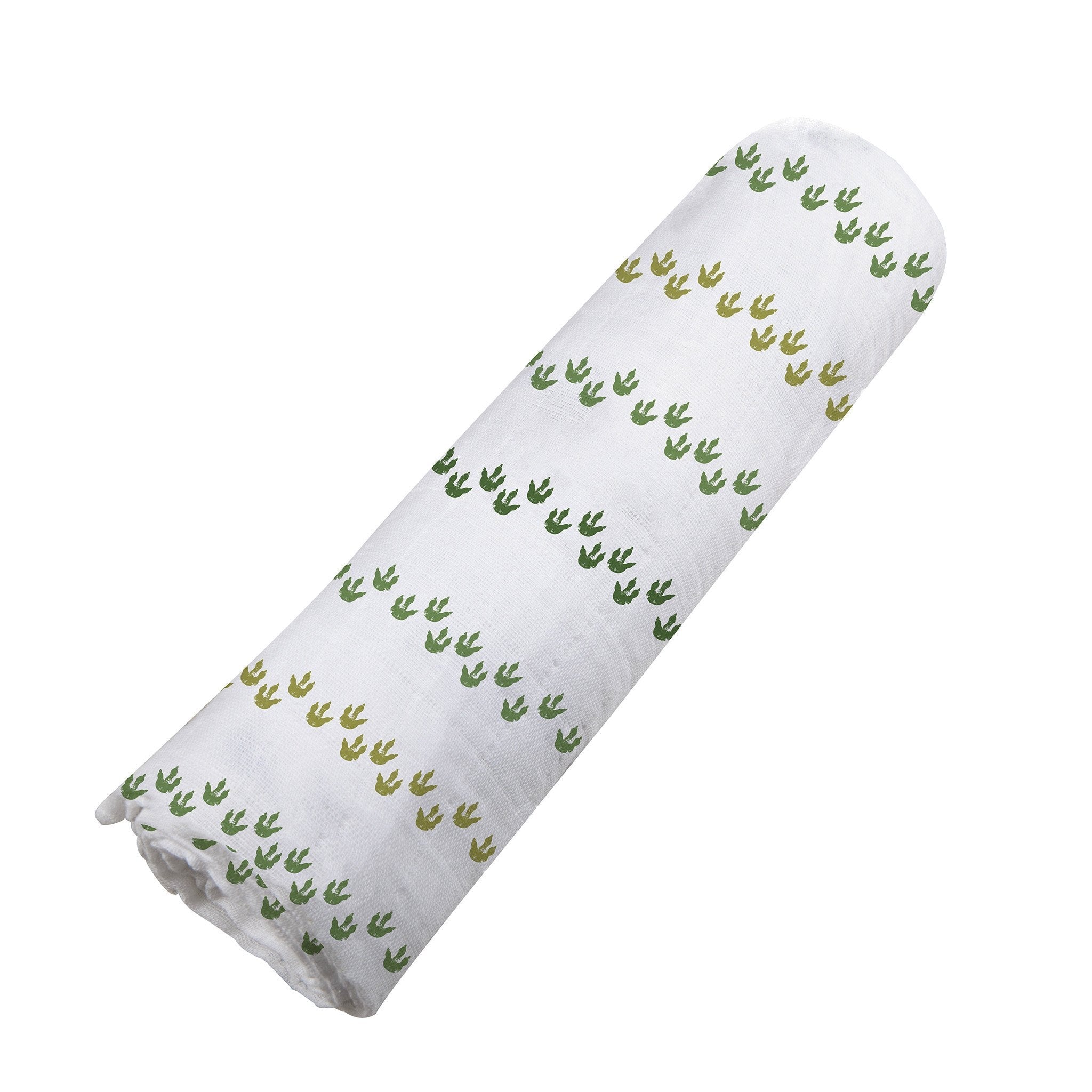 Cotton Muslin Baby Swaddle Dino Feet Print Lightweight