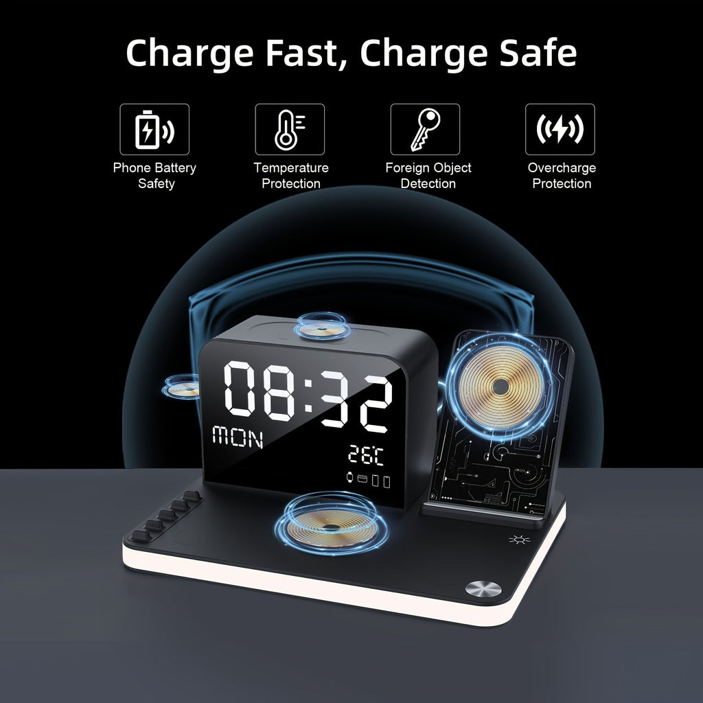 NNETM 7-in-1 Wireless Charging Station with Night Light