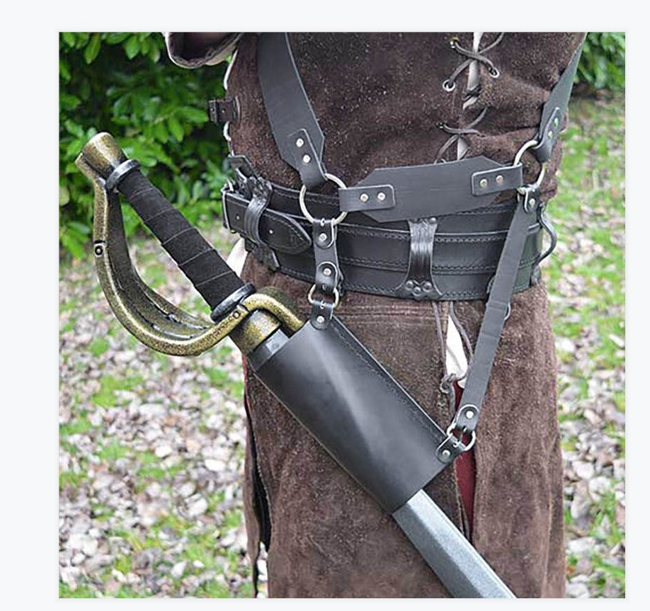 Crossbody Belt Buckle PU Sword Cover Stage Play