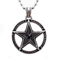 Dark Star Pendant Necklace Gothic Black Stainless Steel