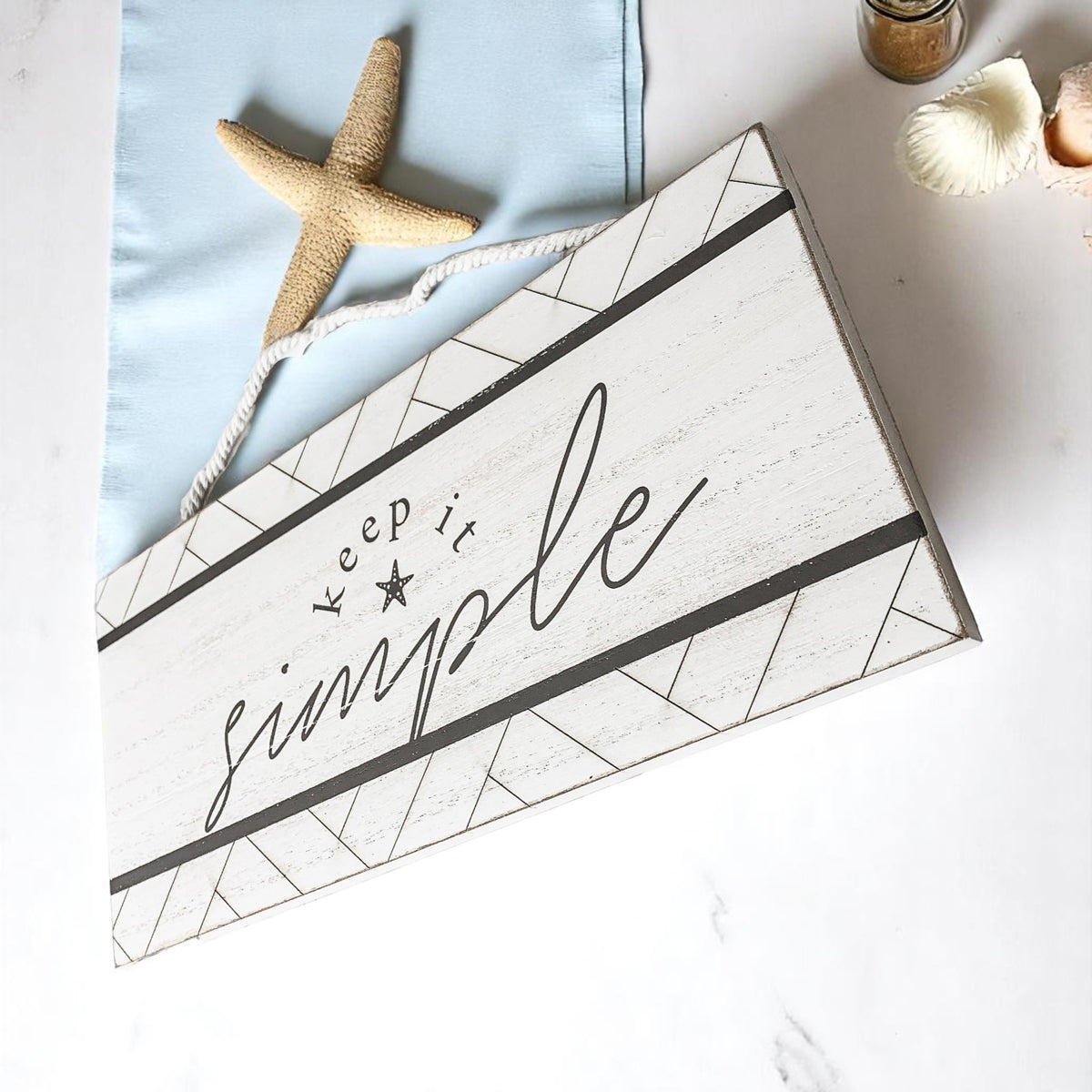 Keep It Simple Summer Sign 11x5 Wooden Beach Wall Decor Modern Coastal