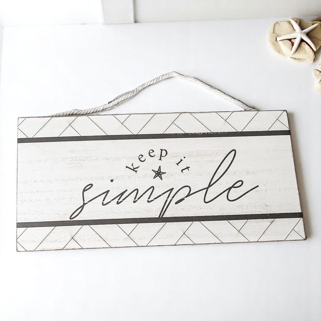 Keep It Simple Summer Sign 11x5 Wooden Beach Wall Decor Modern Coastal