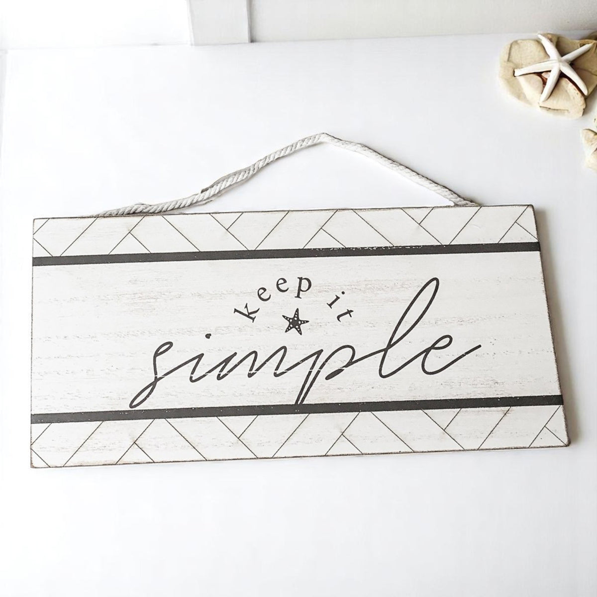 Keep It Simple Summer Sign 11x5 Wooden Beach Wall Decor Modern Coastal