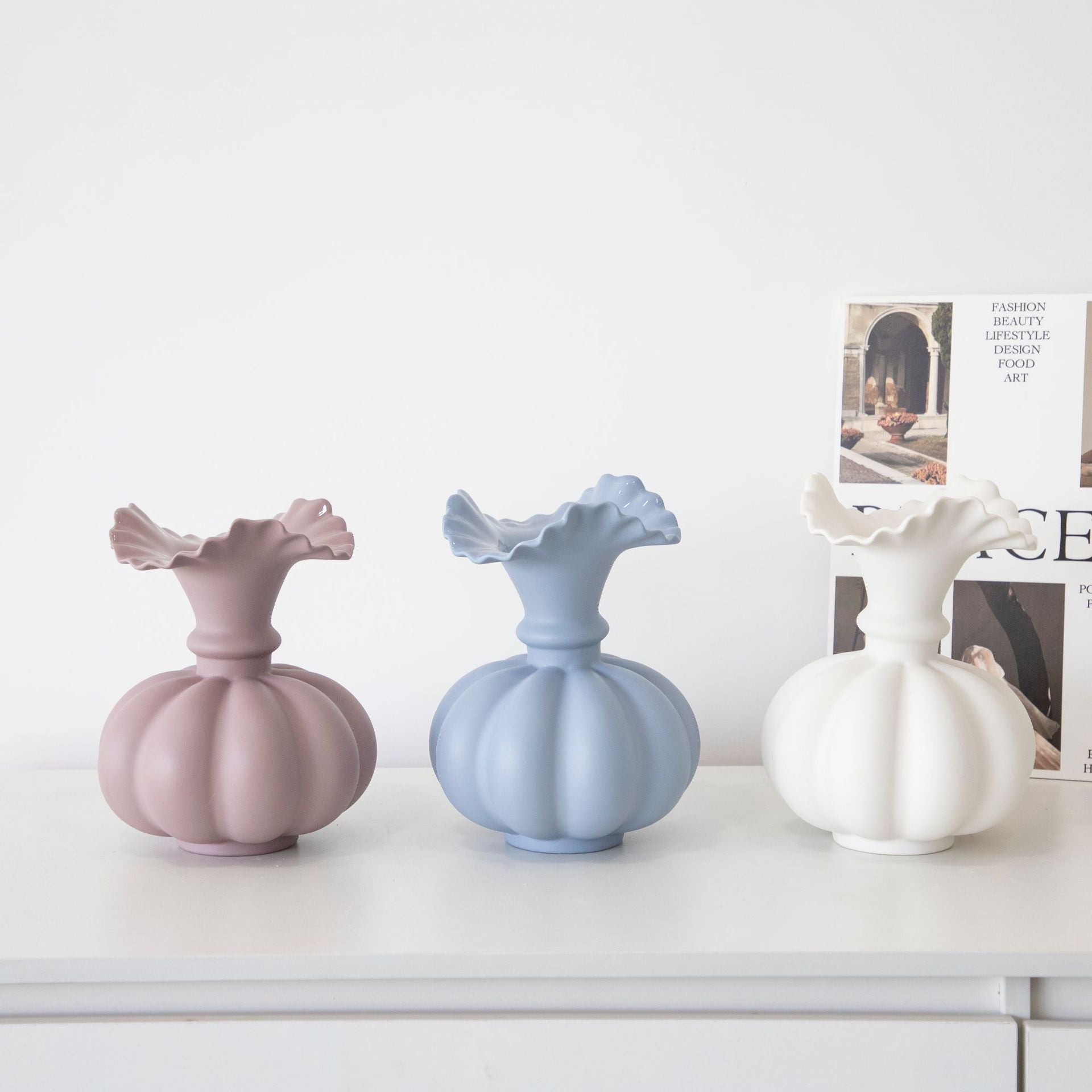 Creative Ceramic Vase Nordic Style Ins Living Room Flower Arrangement Soft Home Decoration
