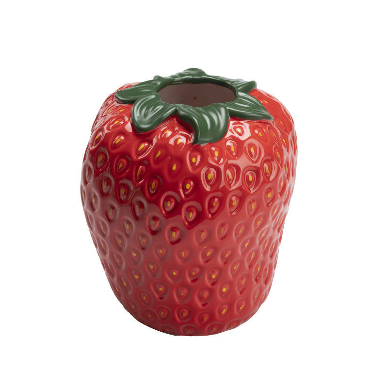 Good-looking Light Luxury Decoration Living Room Flower Arrangement Modern Strawberry Vase Ceramic