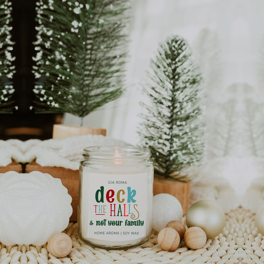 Deck The Halls Holiday Candle 9oz Clove Cinnamon Berry Plum Fir 50hr Burn