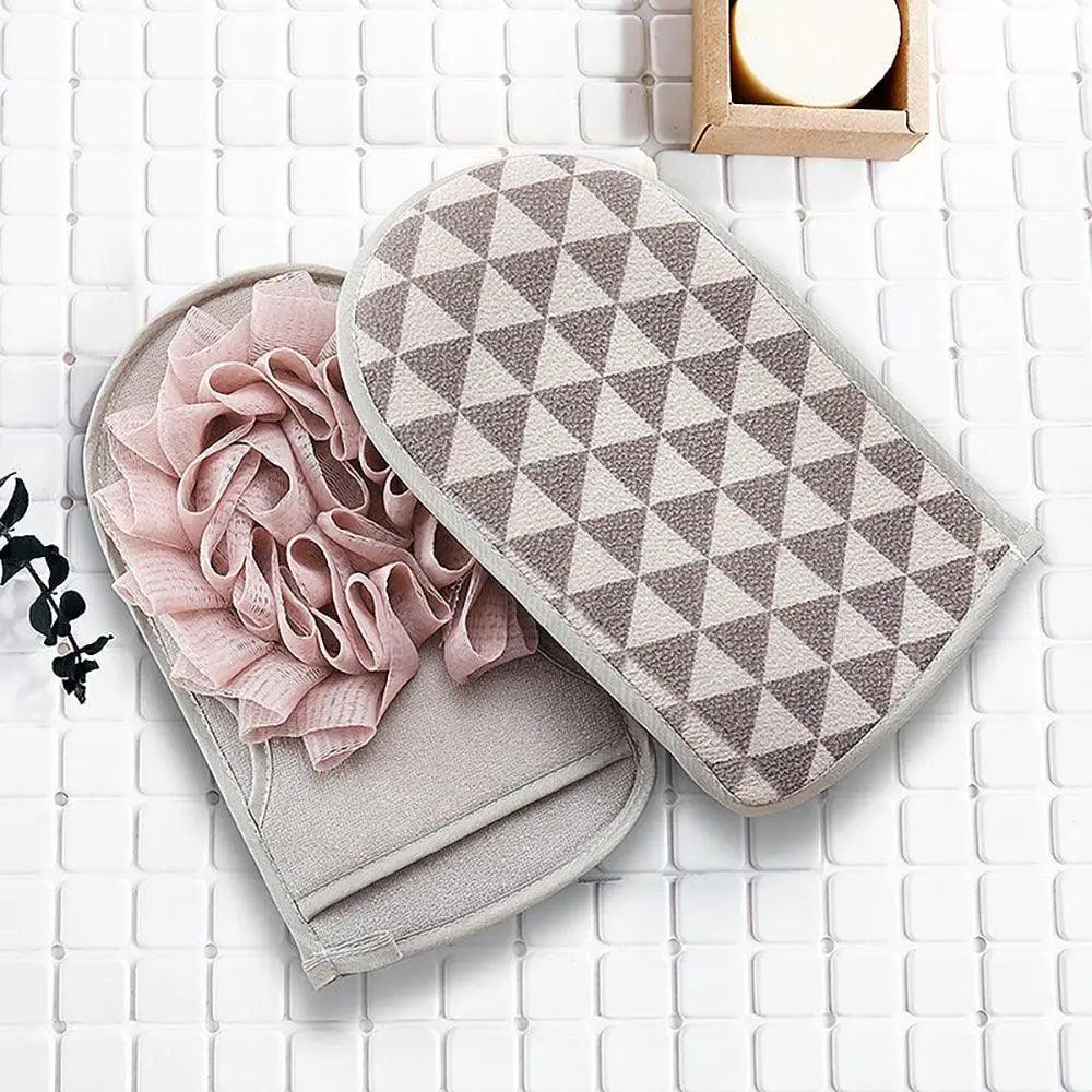 Double Sided 1PC Portable Scrub Bath Sponge For Shower Scrubber Body Cleaning Brush Elegant Gloves Shower Massage Towel Ball Bath Accessories