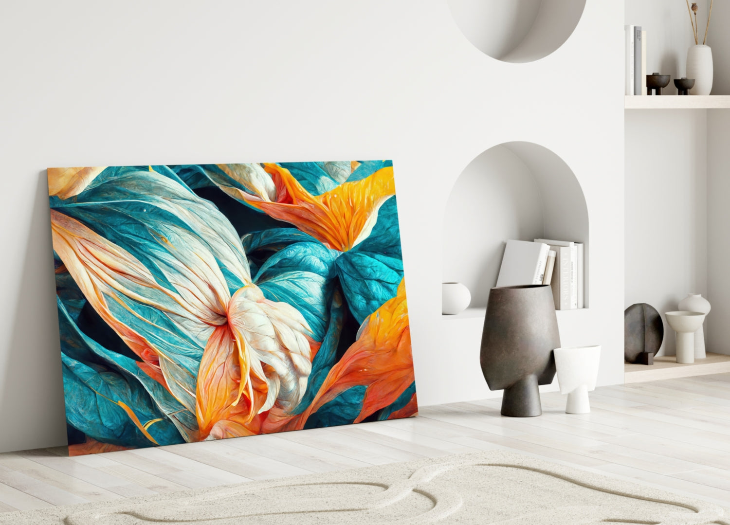 Flowerish Glass Wall Art  || Designer Collection