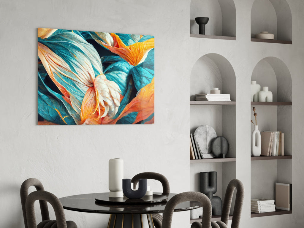 Flowerish Glass Wall Art  || Designer Collection