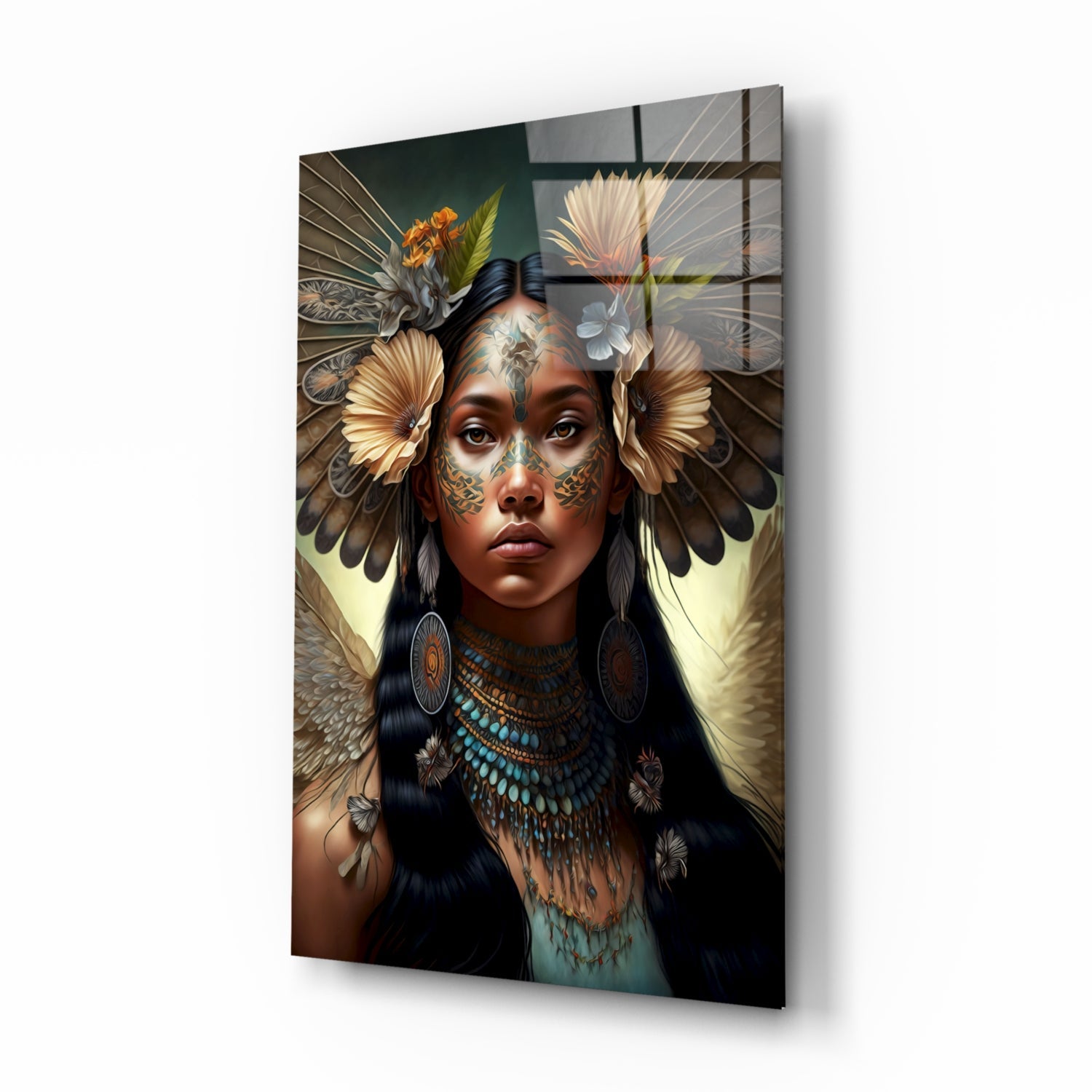 Princess of Flowers Glass Wall Art  || Designer Collection