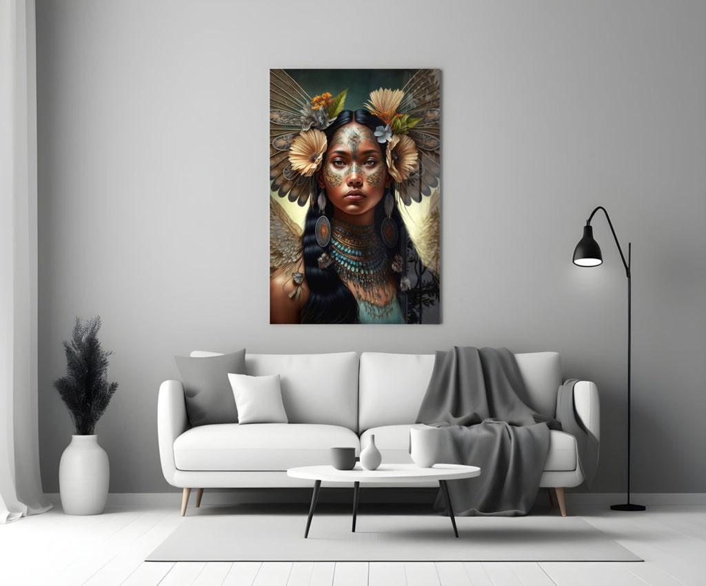 Princess of Flowers Glass Wall Art  || Designer Collection