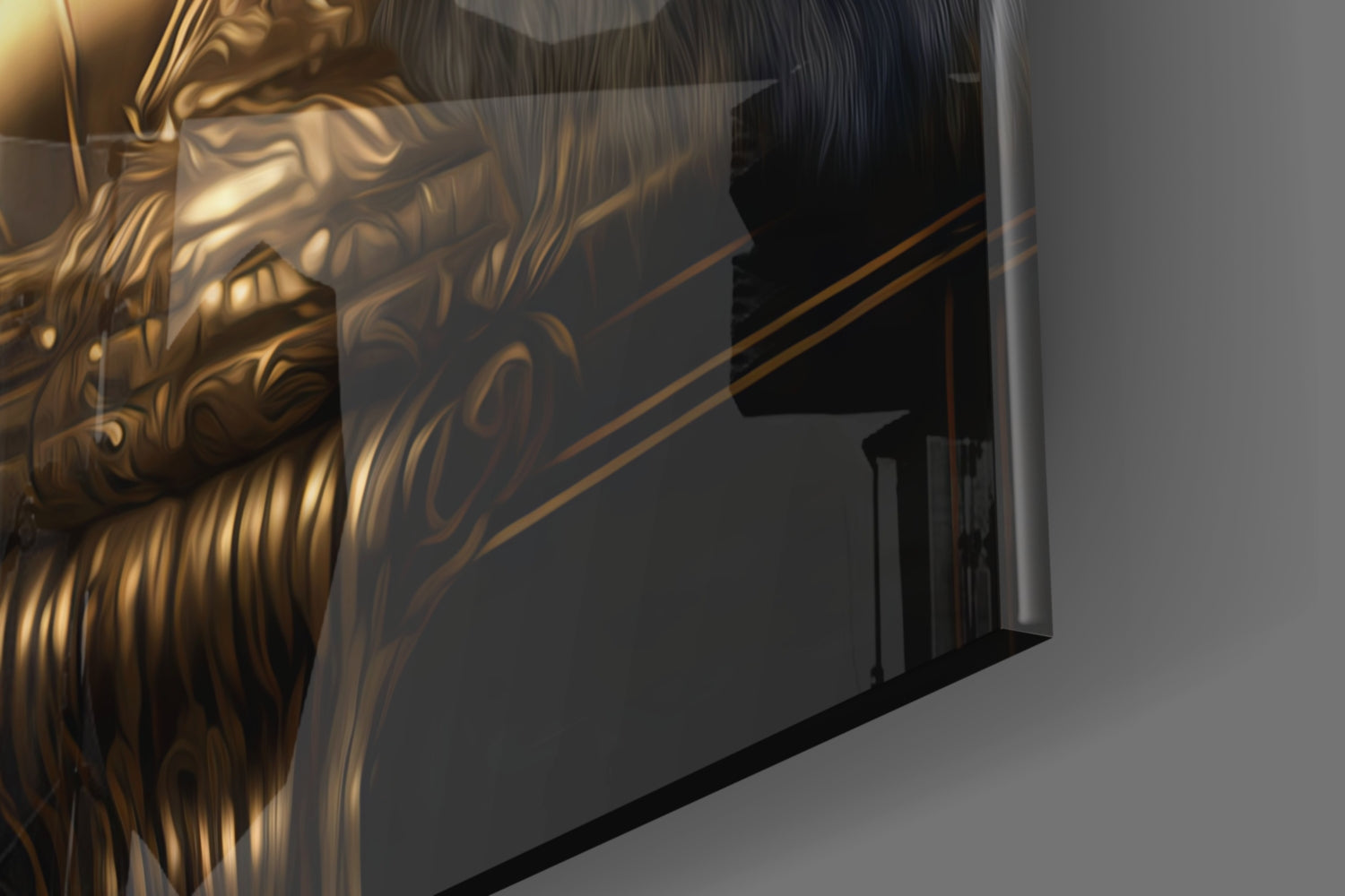 Ape King in Throne Glass Wall Art  || Designer Collection