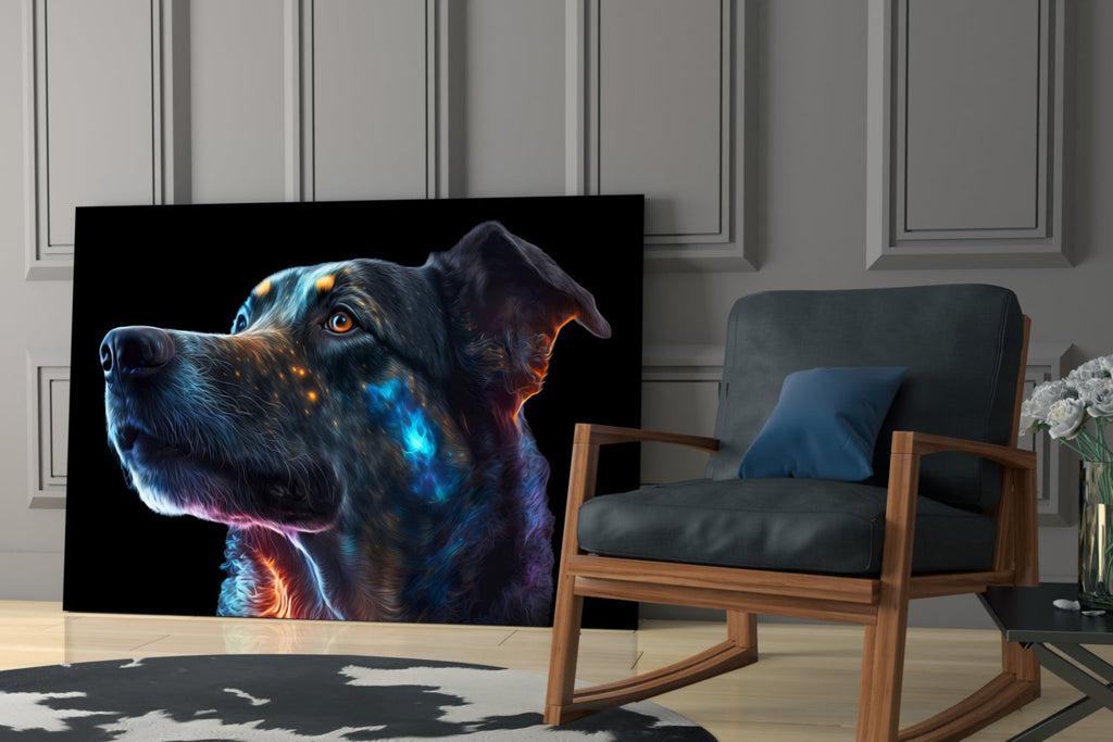 Space Dog Glass Wall Art  || Designer Collection