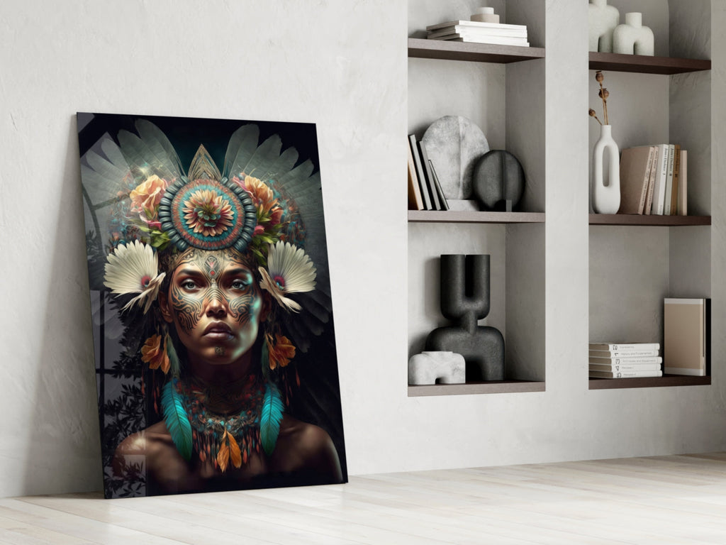 Flower Monarch Glass Wall Art  || Designer Collection