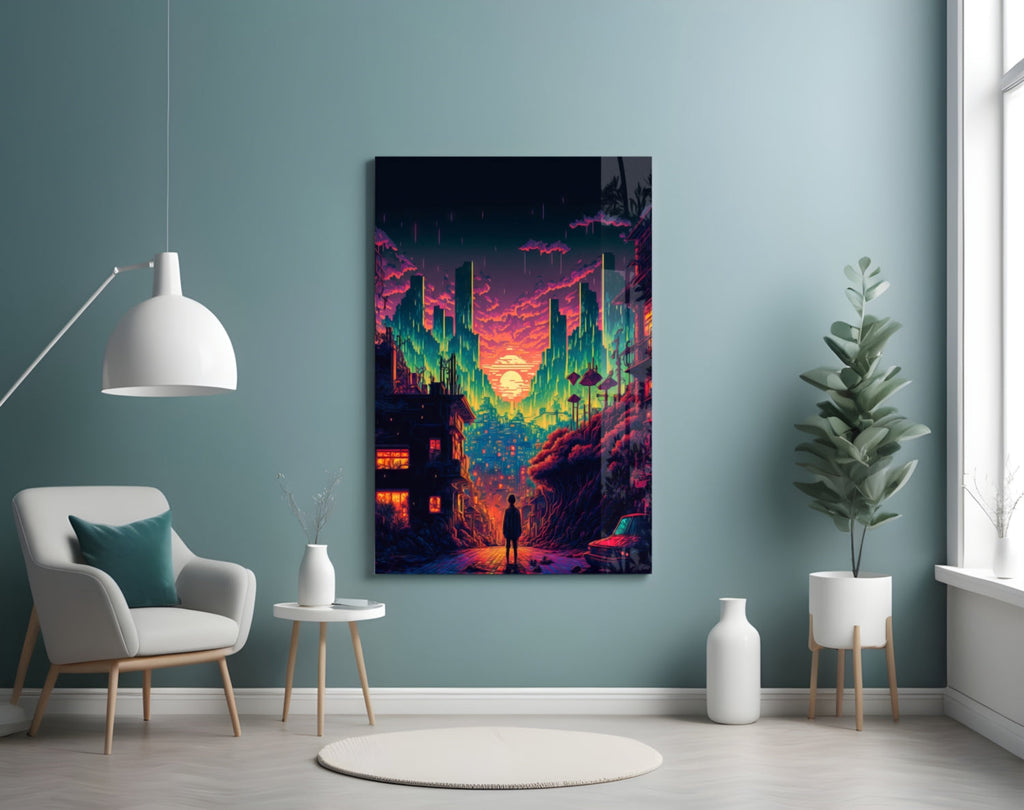 Walk to the New Life Glass Wall Art  || Designers Collection