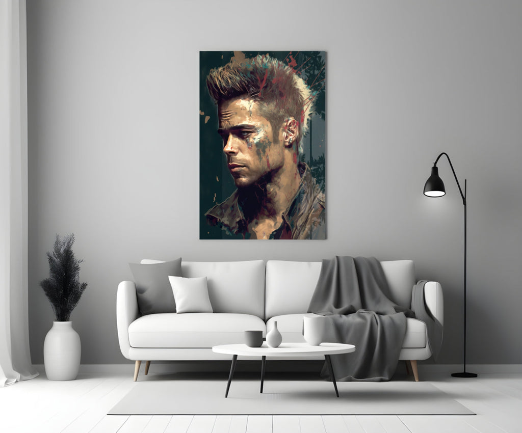 Fight Club - Tyler Durden Glass Wall Art  || Designer Collection