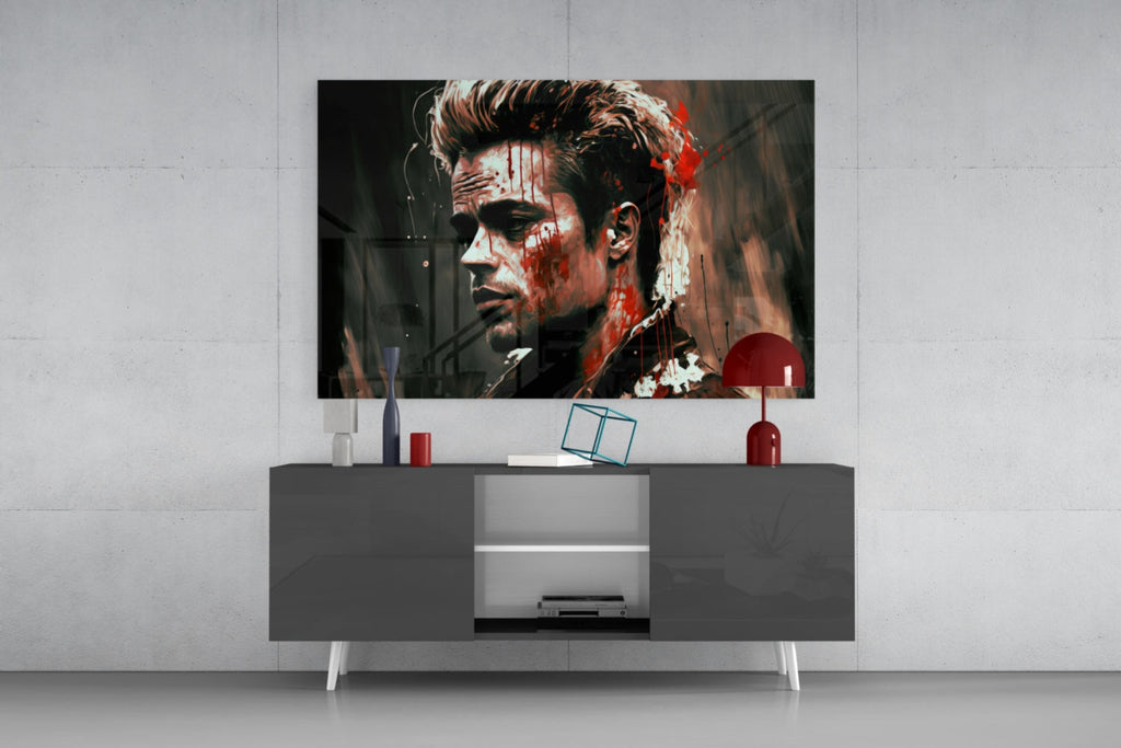 Fight Club - Tyler Durden Glass Wall Art  || Designer Collection