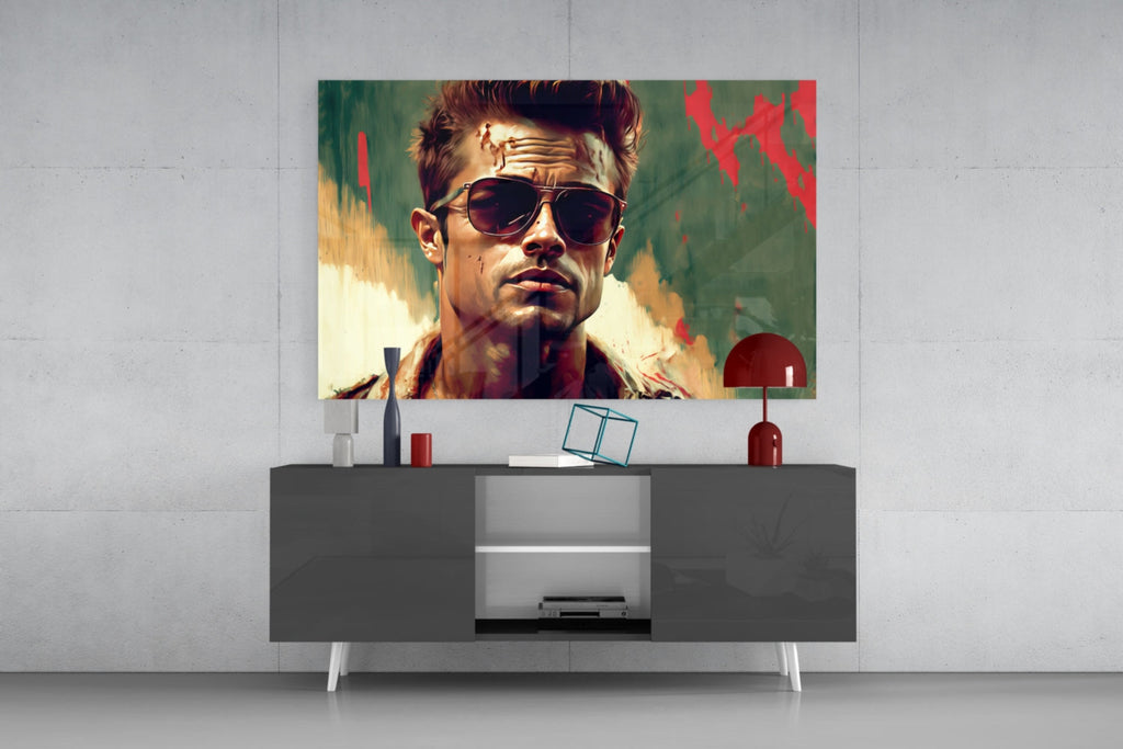 Fight Club - Tyler Durden Glass Wall Art  || Designer Collection