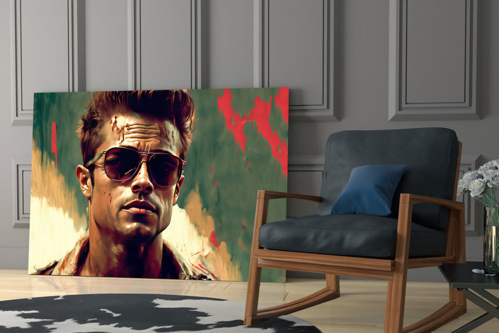 Fight Club - Tyler Durden Glass Wall Art  || Designer Collection