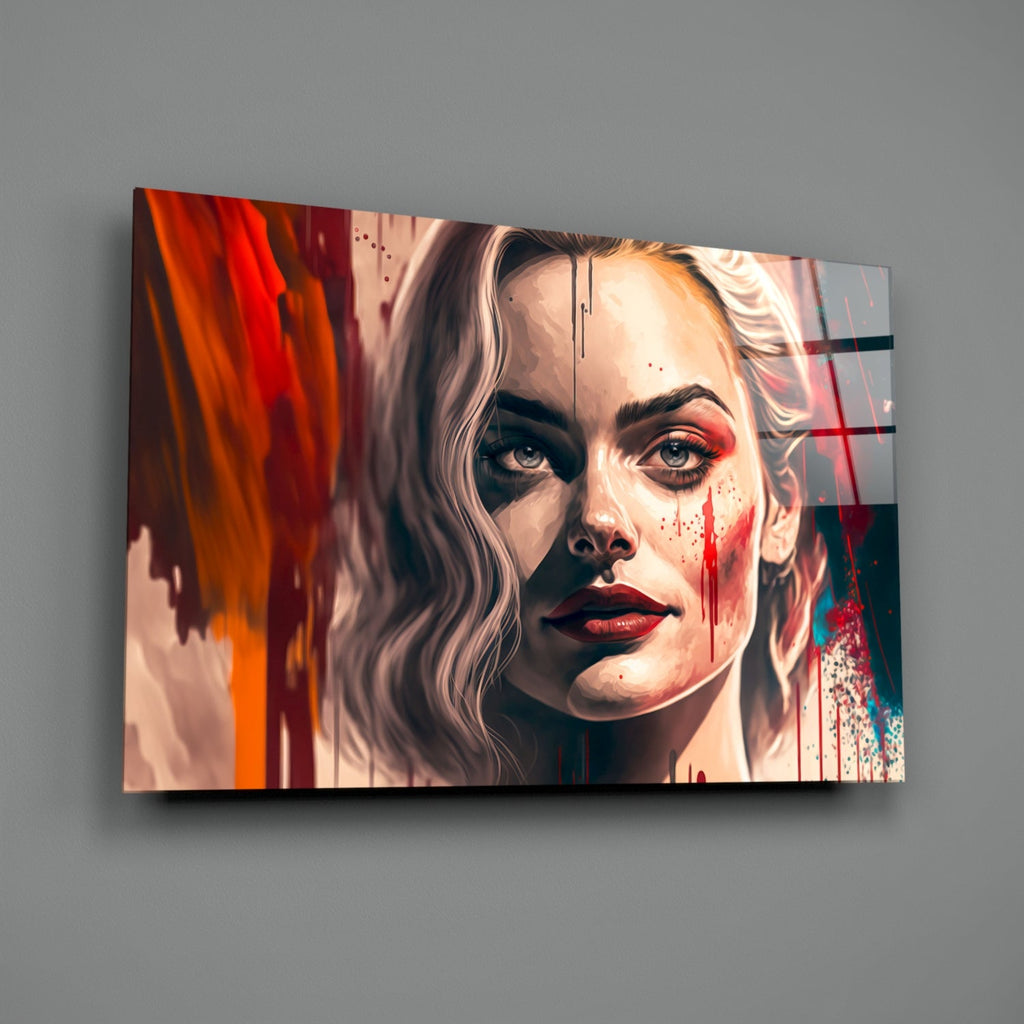 Harley Quinn Glass Wall Art  || Designer Collection