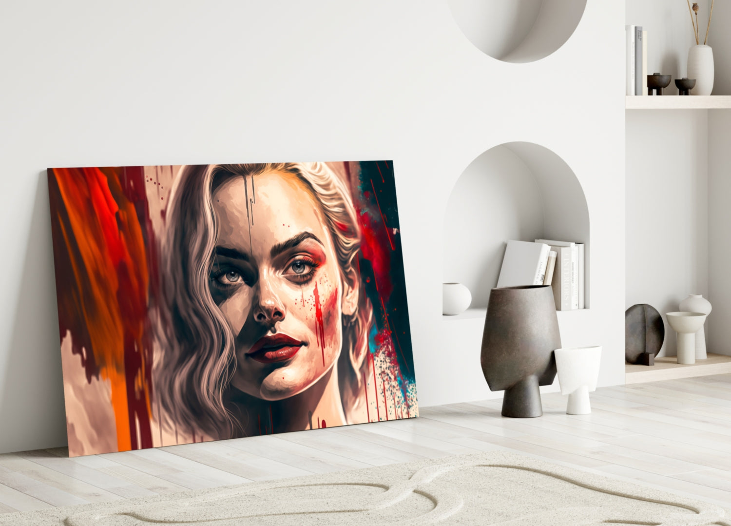 Harley Quinn Glass Wall Art  || Designer Collection