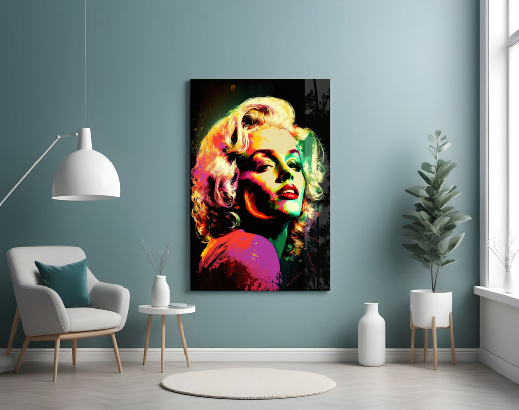 Marilyn Monroe Glass Wall Art  || Designer Collection